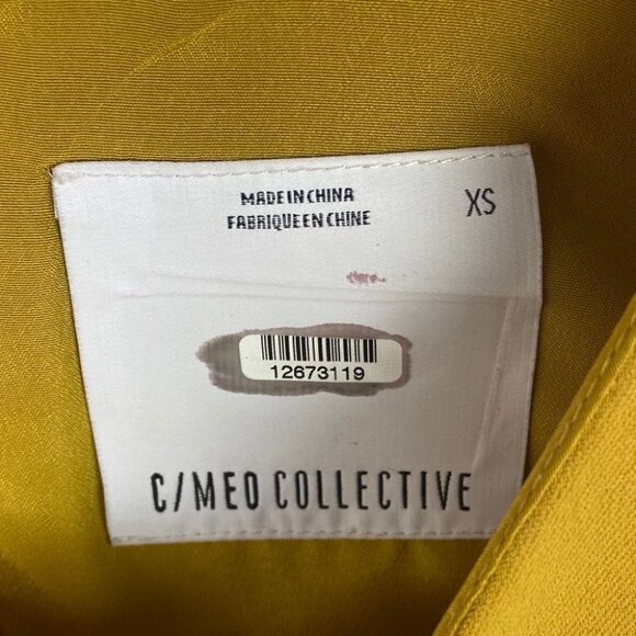 Revolve C/MEO Long Bell Sleeve Mustard Yellow Top Size XS Gossamer Blouse Boho - Picture 8 of 12